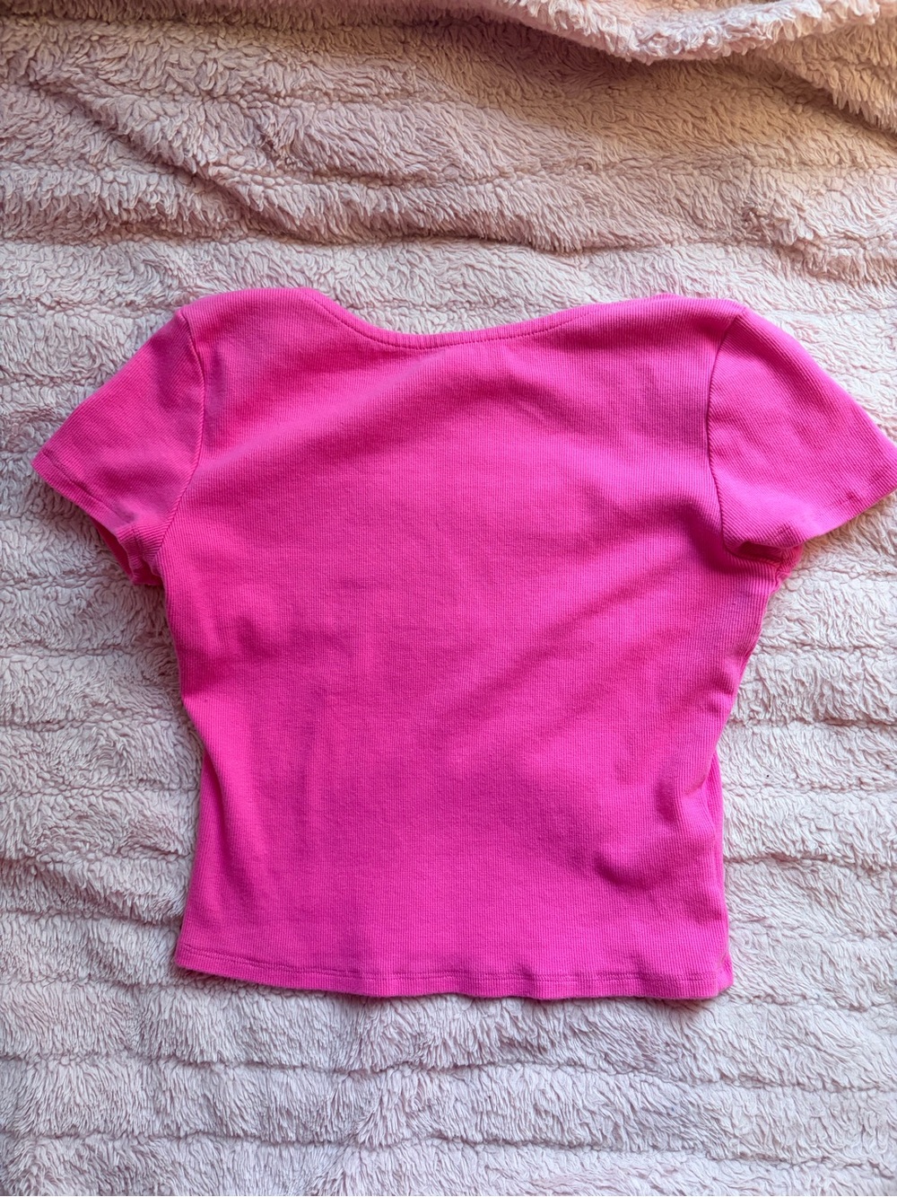 Zine Pink Ribbed Open-Back Crop Top | Cotton & Spandex | Large | EUC - Picture 7 of 7